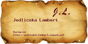 Jedlicska Lambert névjegykártya